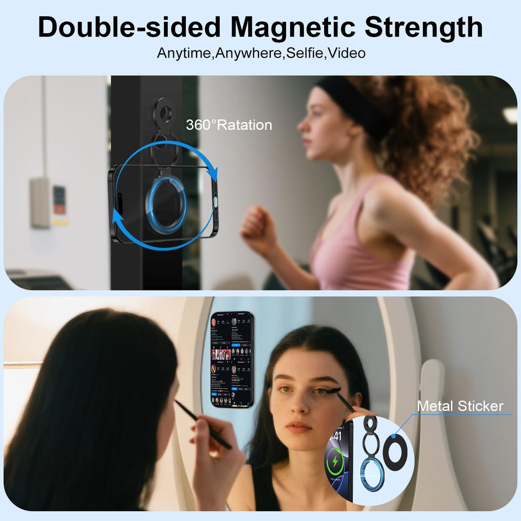 MagSafe Magnetic Phone Ring Holder — Dual-Sided Finger Grip Kickstand for iPhone 17/16/15/14 & Samsung