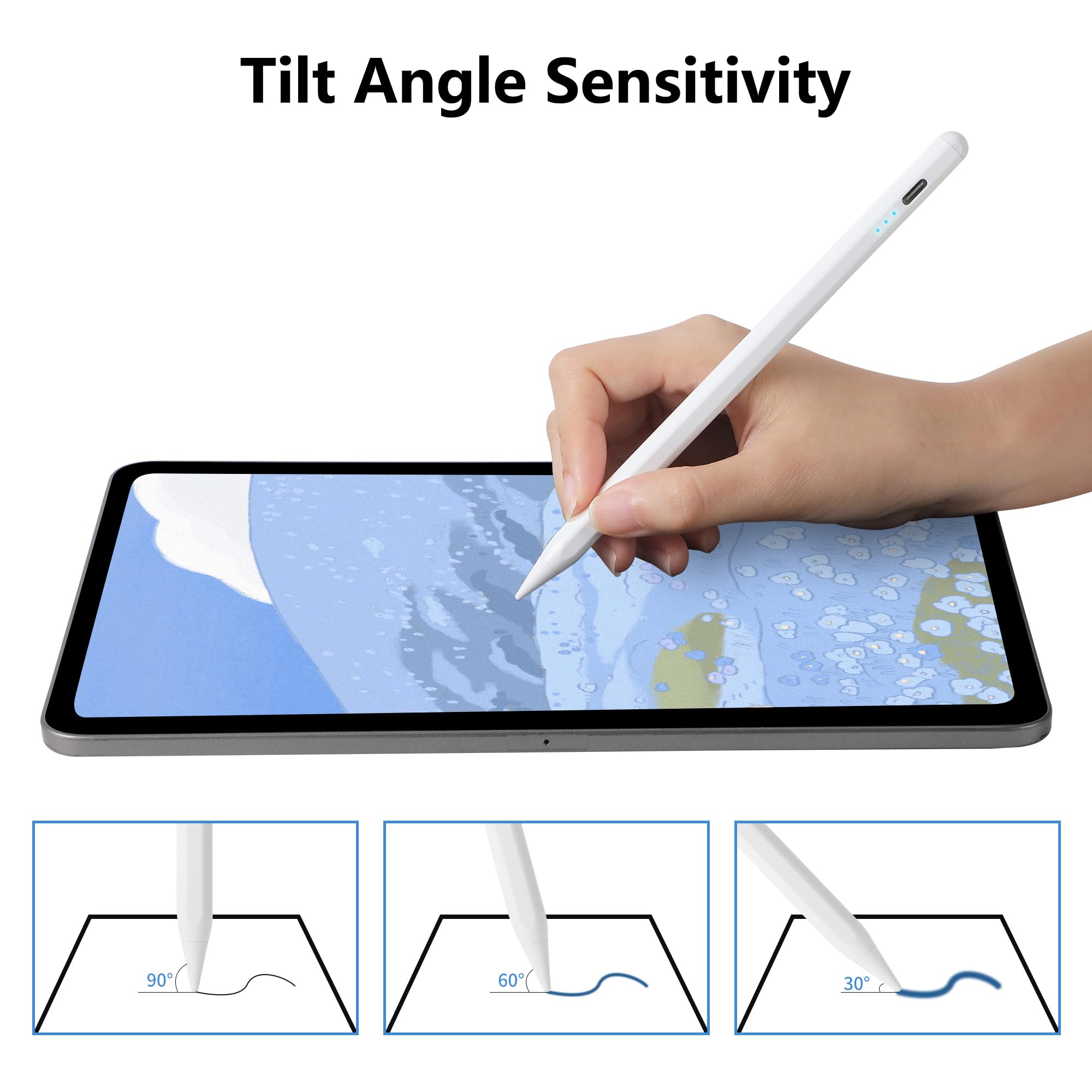 Stylus Pen for iPad Pencil Fast Charging Apple iPad Pen 10th&9th Generation,Palm Rejection,Tilt Sensitivity