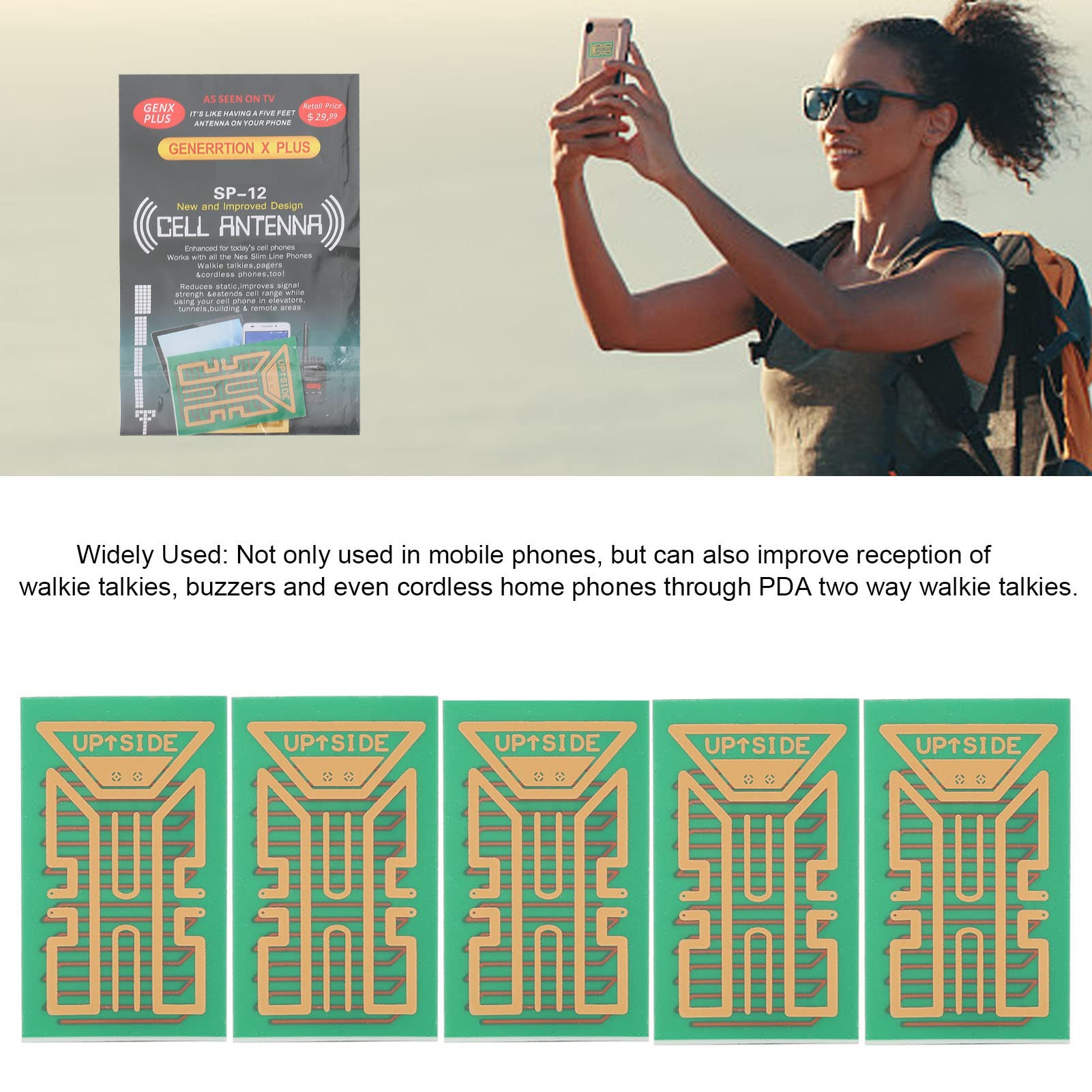 Phone Signal Booster Stickers 5 Pack — Mobile Antenna Enhancer for Elevators, Tunnels & Dead Zones