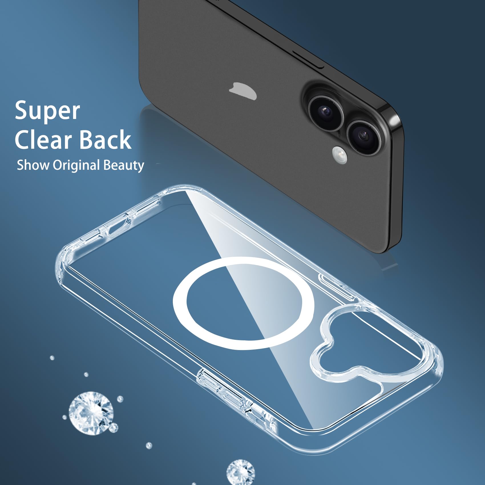 iPhone 17 Magnetic Case Clear — 42 Built-In Magnets, Transparent Anti-Scratch Shockproof Slim Cover, Compatible with MagSafe & Wireless Charging