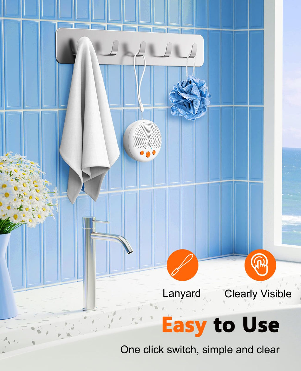 Waterproof Bluetooth Shower Speaker — HD Loud Sound, Suction Cup & Lanyard, Portable Wireless