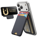 MagSafe Wallet 5-Card Holder & Adjustable Stand — RFID Blocking Vegan Leather for iPhone 17/16/15/14/13/12, Black