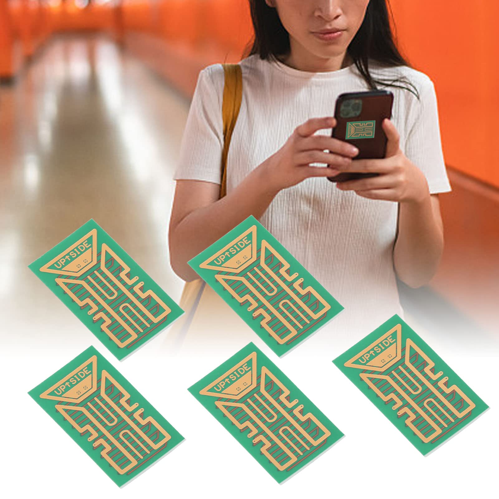 Phone Signal Booster Stickers 5 Pack — Mobile Antenna Enhancer for Elevators, Tunnels & Dead Zones