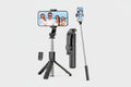 Portable Selfie Stick, 4 in 1 Extendable Phone Tripod Stand with Detachable Wireless Remote & Phone Holder 360° Rotating Mini Travel Tripod Compatible with iPhone 16/15/14/13 Pro/Android/Gopro