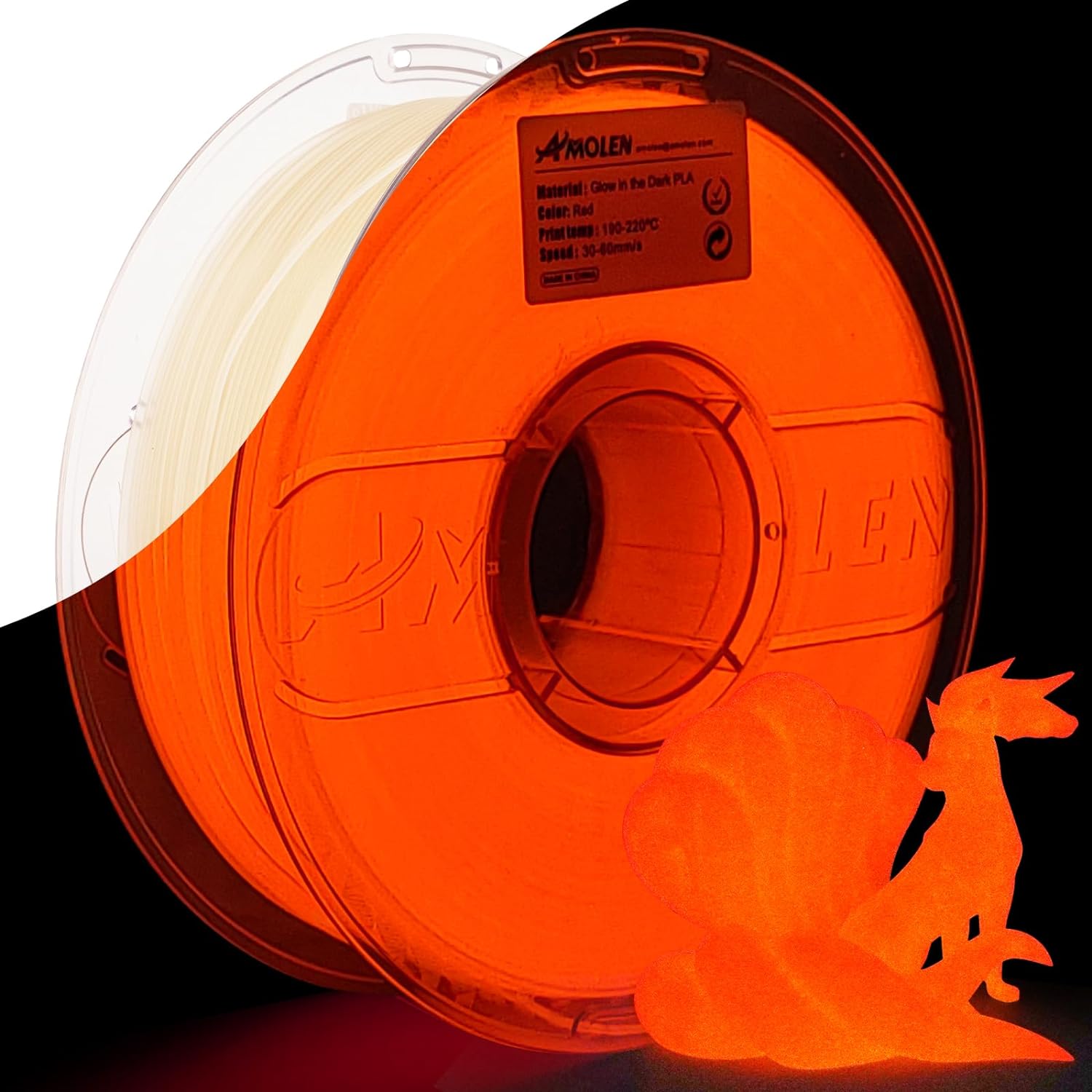 PLA Glow-in-the-Dark 1.75mm, 1KG/2.2LB