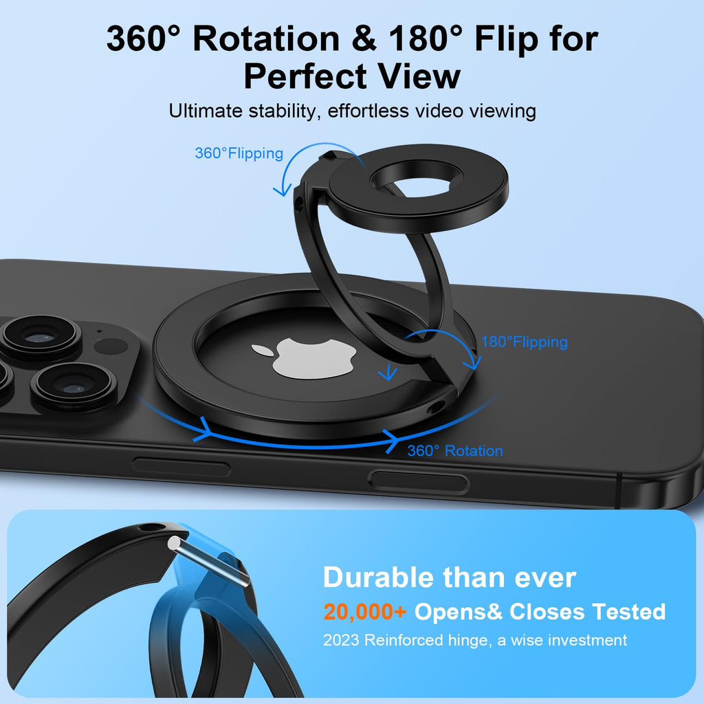 MagSafe Magnetic Phone Ring Holder — Dual-Sided Finger Grip Kickstand for iPhone 17/16/15/14 & Samsung