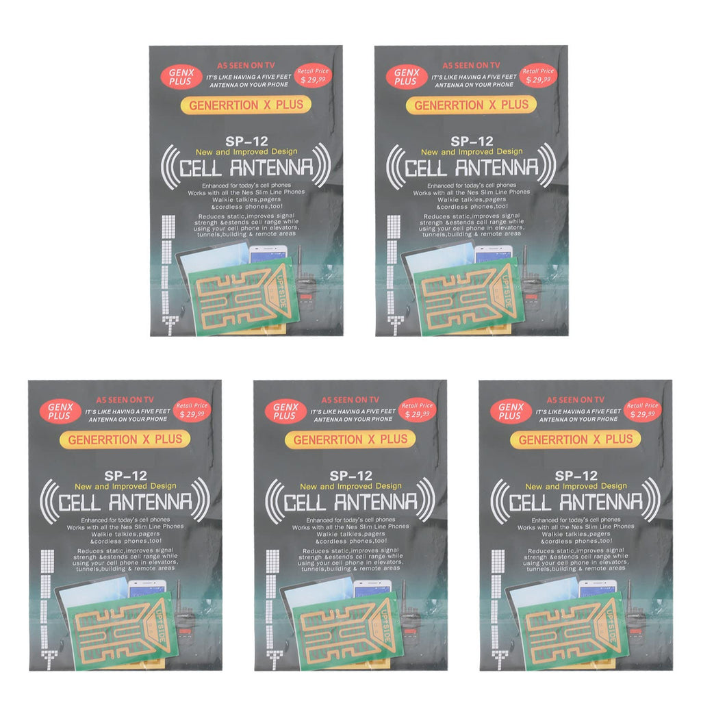 Phone Signal Booster Stickers 5 Pack — Mobile Antenna Enhancer for Elevators, Tunnels & Dead Zones