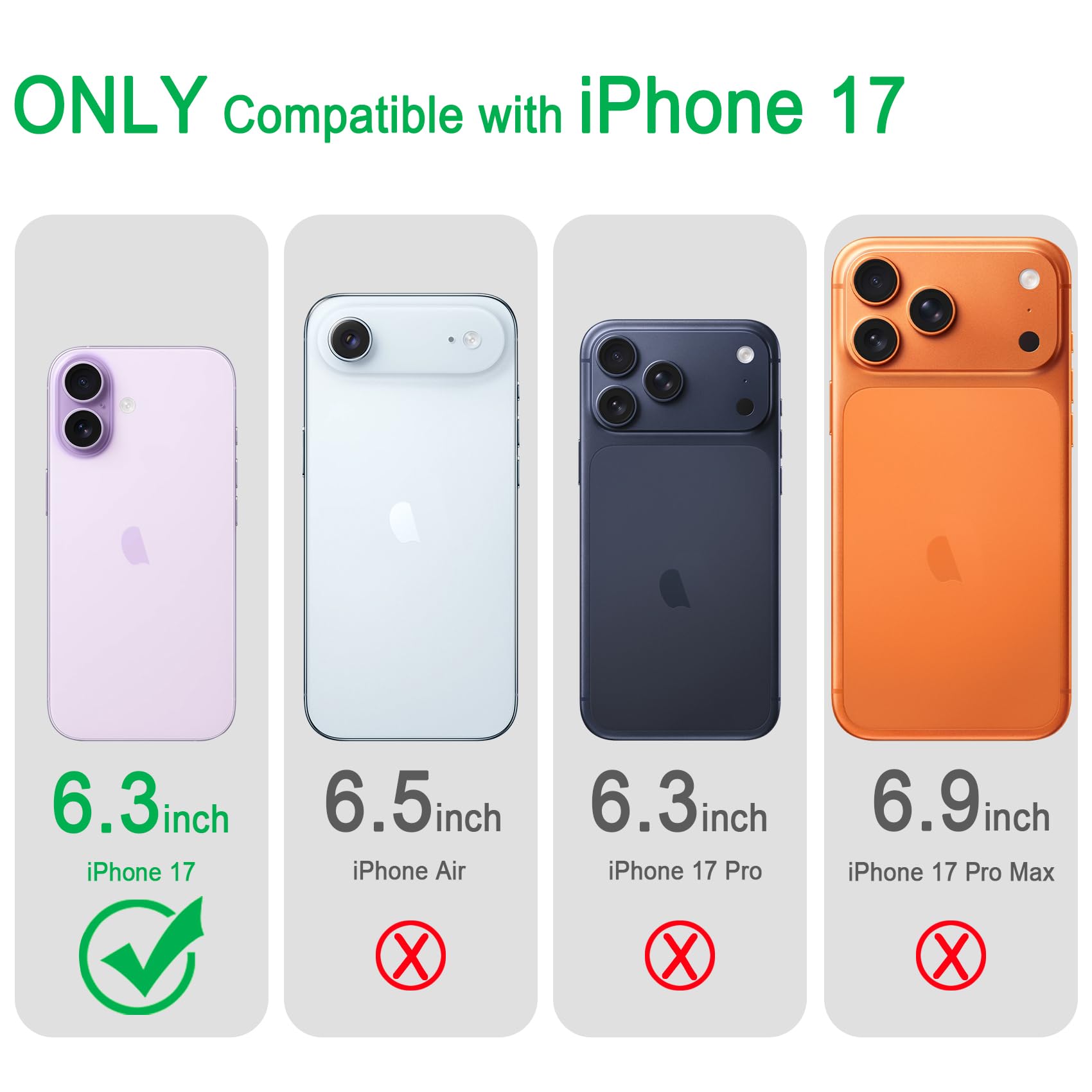 iPhone 17 Magnetic Case Clear — 42 Built-In Magnets, Transparent Anti-Scratch Shockproof Slim Cover, Compatible with MagSafe & Wireless Charging