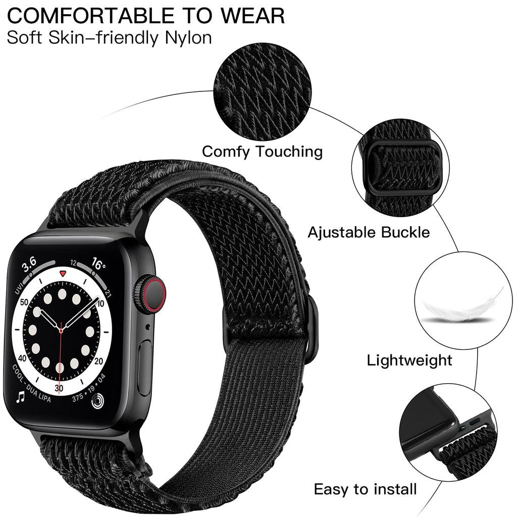Apple Watch Elastic Nylon Band — Stretchy Solo Loop for Series 1-11, SE & Ultra 38mm-49mm