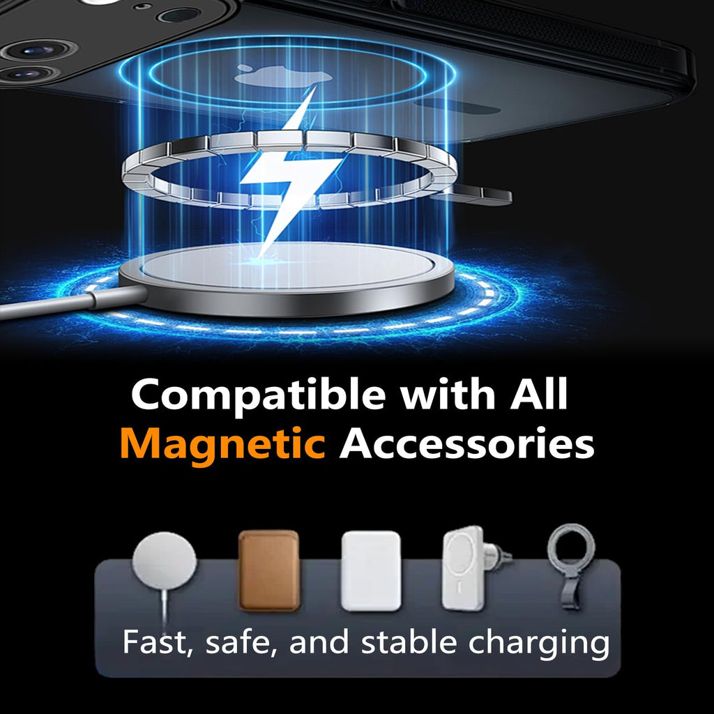 iPhone 17 Case Blue — Military Grade Shockproof, 360° Full-Body Protection, Scratch-Resistant Anti-Smudge Cover, MagSafe & Wireless Charging Compatible