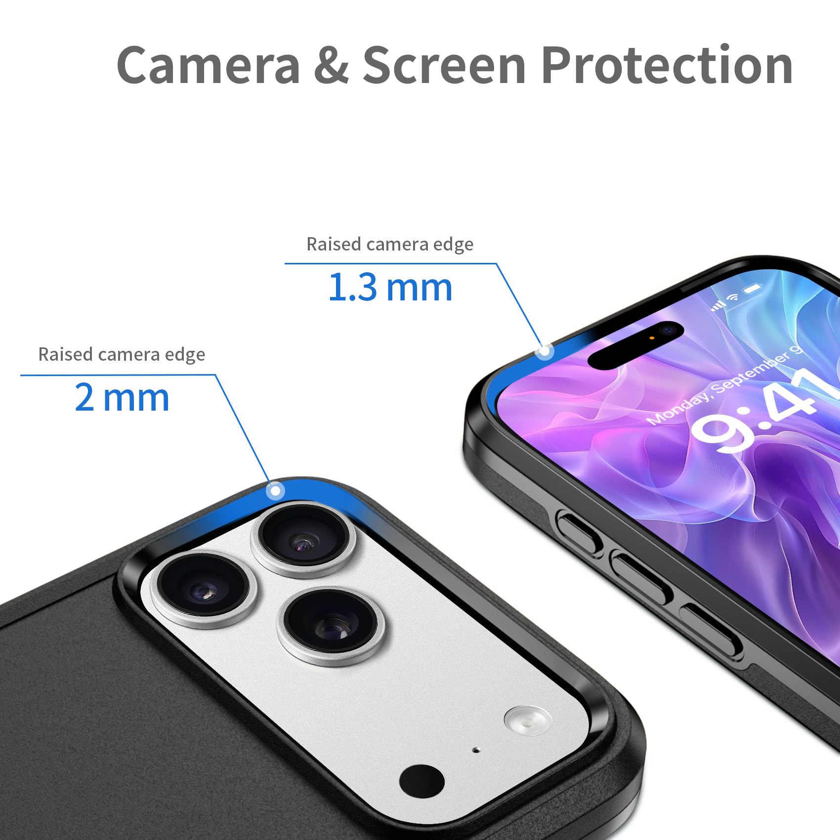 Designed for iPhone 17 Pro Case Black — Dual Layer Heavy Duty Shockproof Cover with Military Grade Drop Protection
