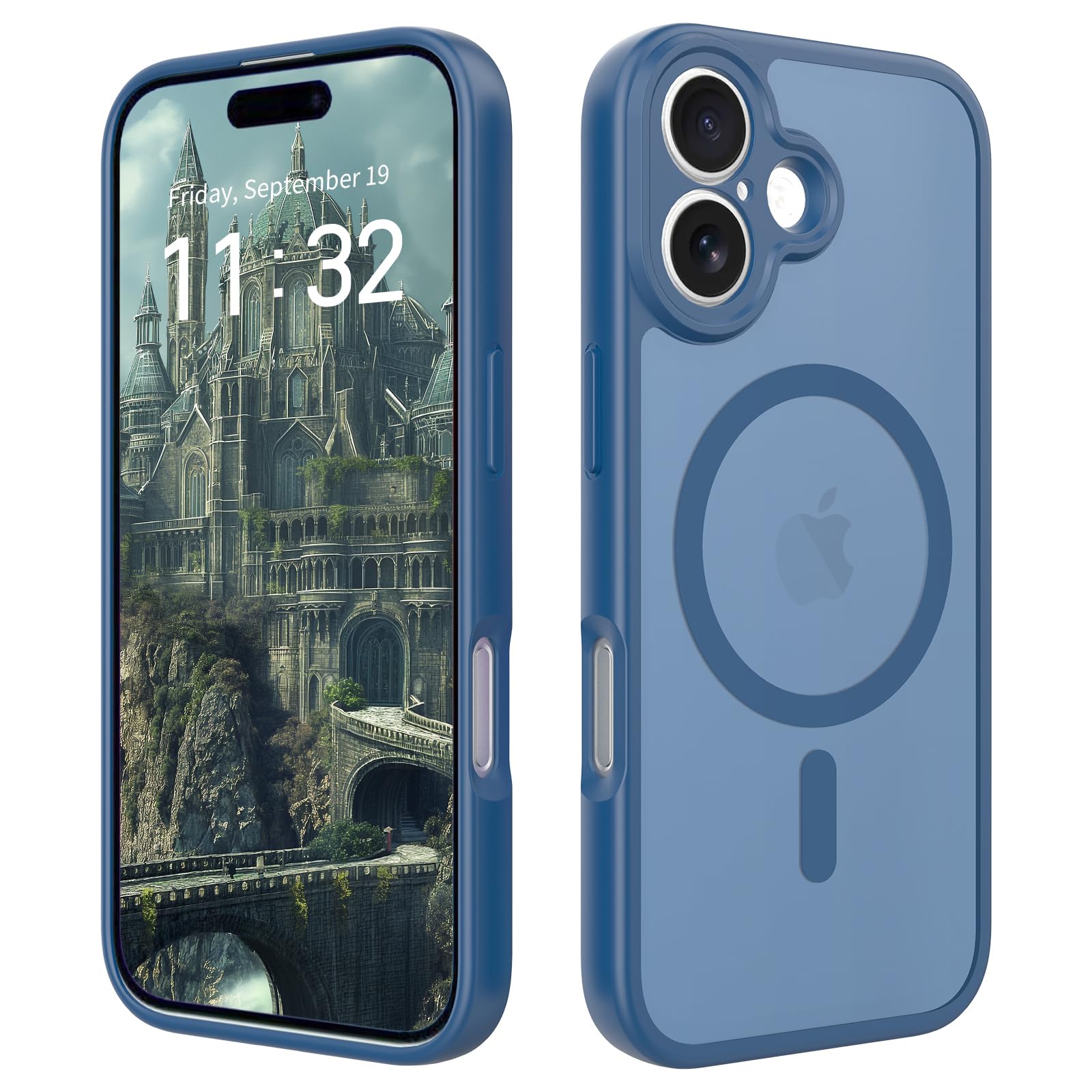 iPhone 17 Case Blue — Military Grade Shockproof, 360° Full-Body Protection, Scratch-Resistant Anti-Smudge Cover, MagSafe & Wireless Charging Compatible