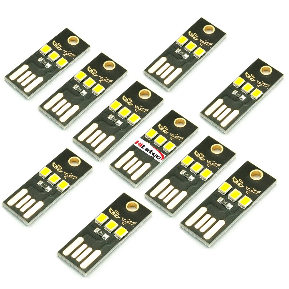 Mini USB LED Lights 10 Pack — Ultra Slim Portable Light for Laptop, Keyboard, Power Bank & Camping