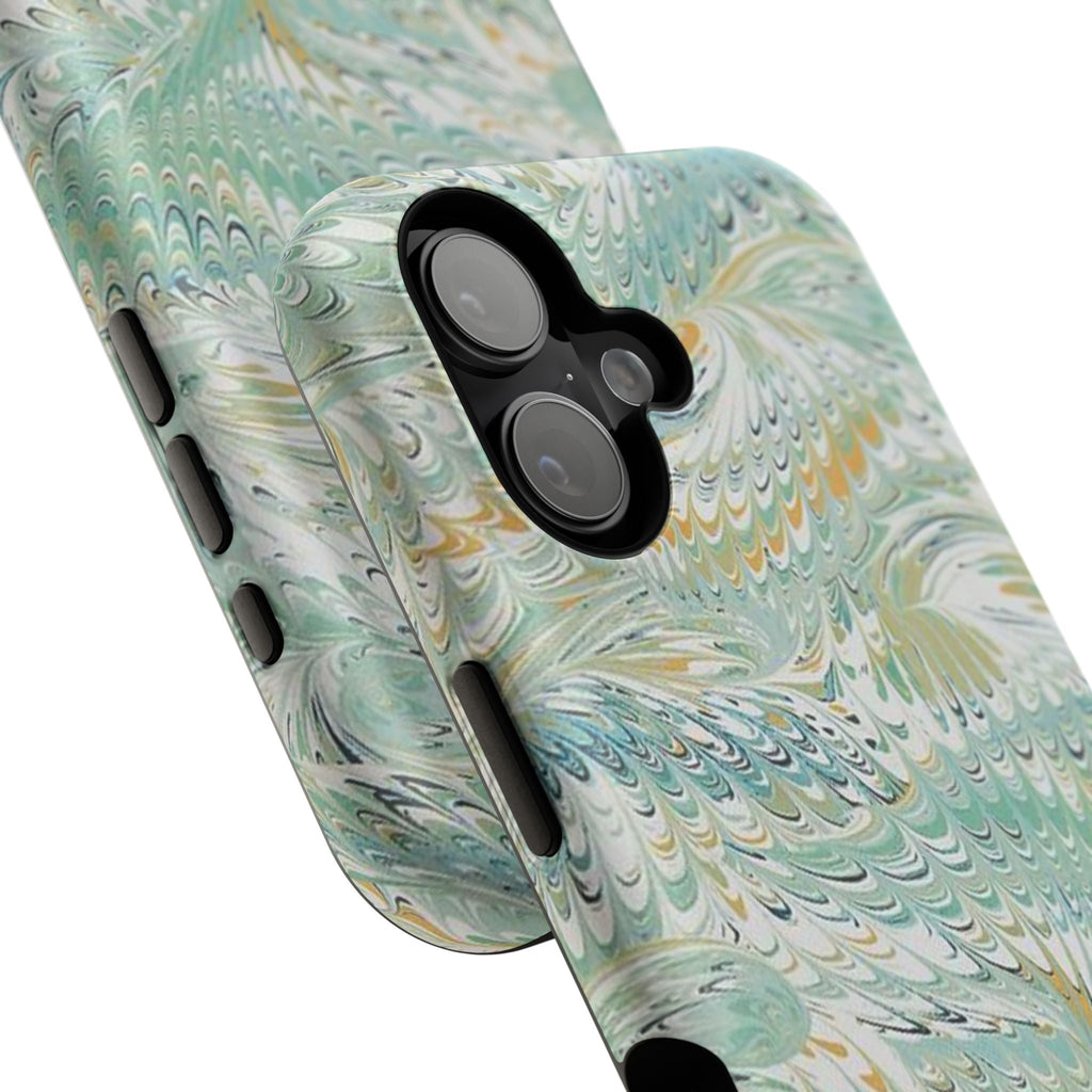 Mint Green Marbled Swirl Phone Case - Dual Layer