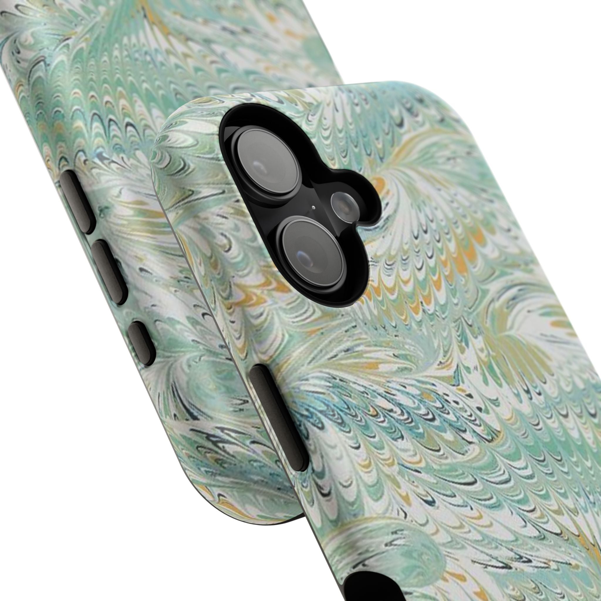 Mint Green Marbled Swirl Phone Case - Dual Layer