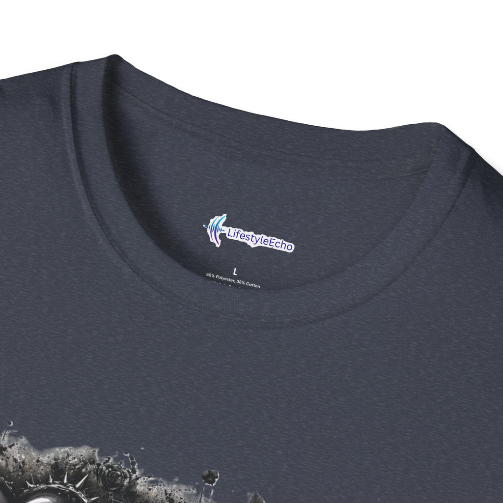 Grungy Hearts and Skulls Graphic T-Shirt