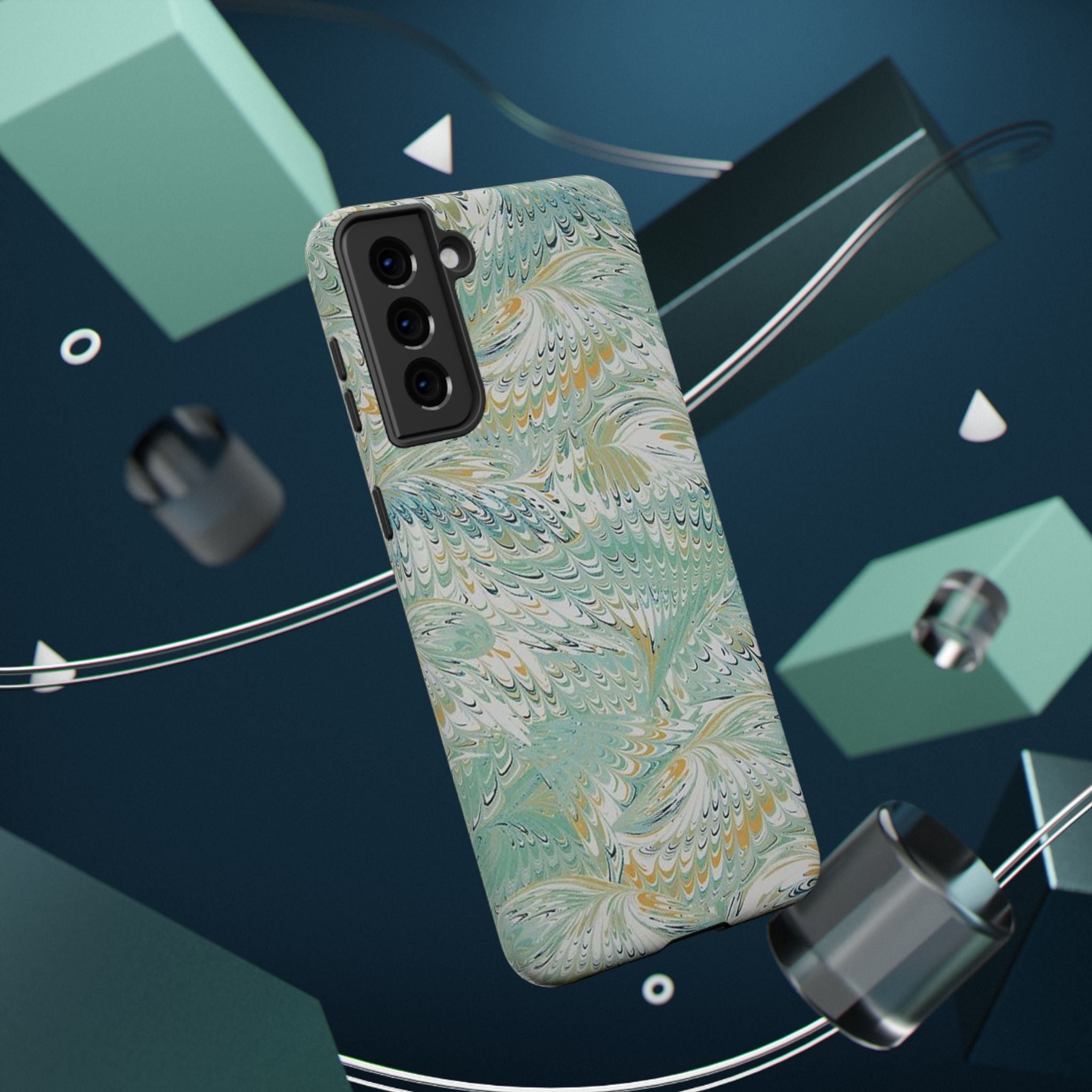 Mint Green Marbled Swirl Phone Case - Dual Layer
