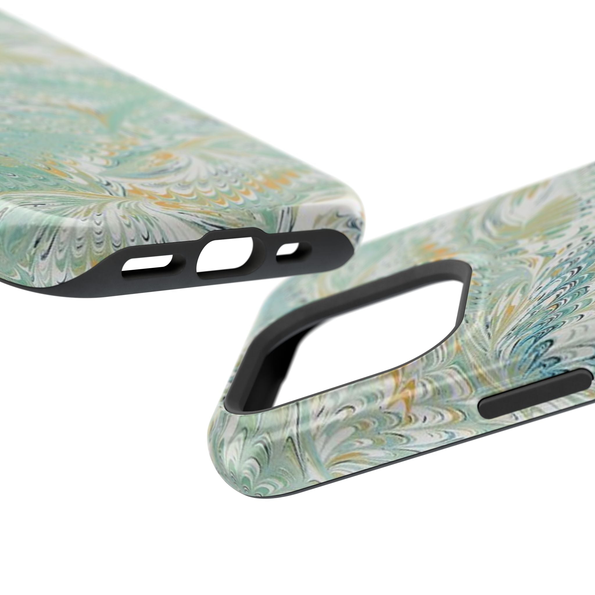 Mint Green Marbled Swirl Phone Case - Dual Layer