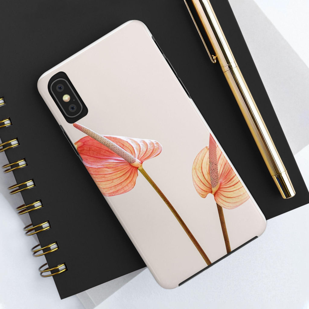 Orange Flower with Leaves Tough Phone Cases