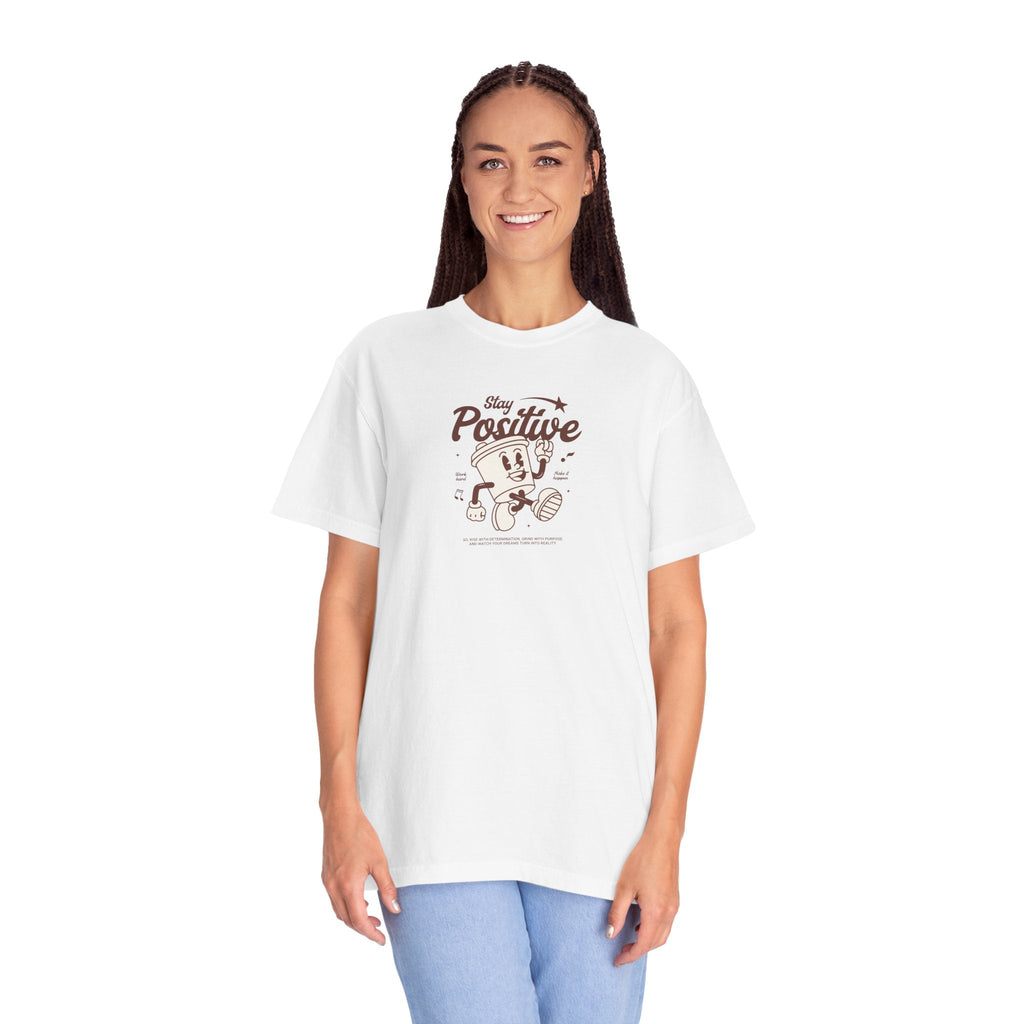 Think Positive Cotton Tee - Inspirational Unisex Comfort - DipaliZ
