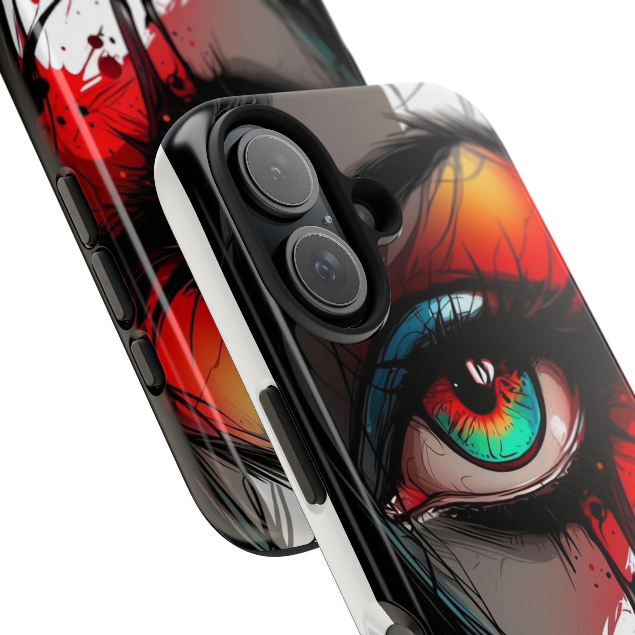 Girl Colorful Eye Painted Printed Tough Phone Case for iPhone & Samsung Galaxy - Artistic & Vibrant Design