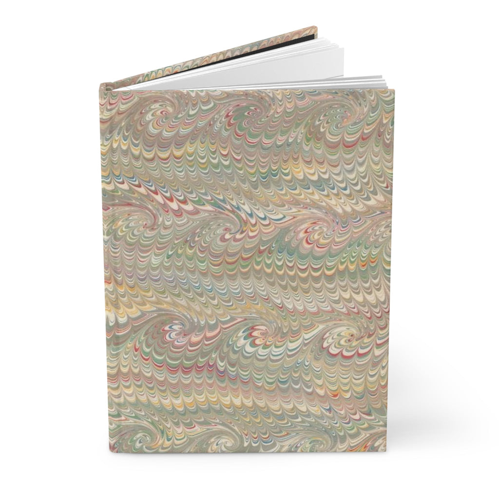 Feather Marble Hardcover Journal Matte - Beige Pastel Design