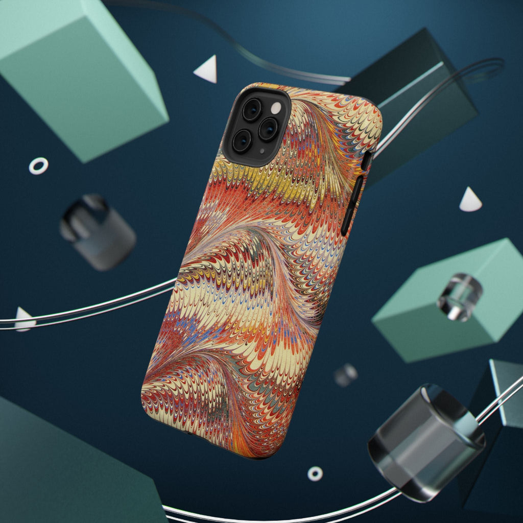 Rust and Gold Italian Vintage Marble Design Durable Phone Case for Apple + Samsung