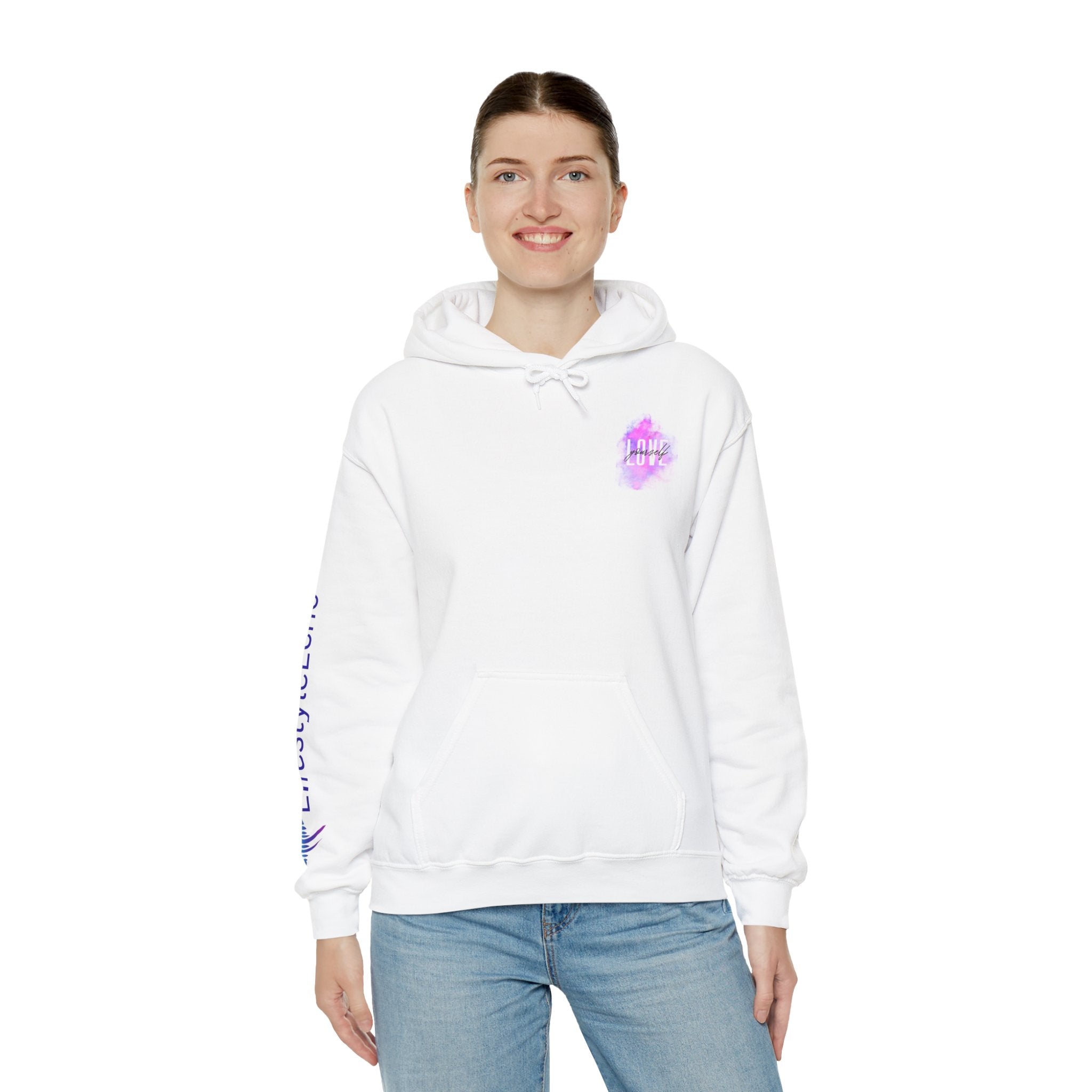 Hoodie - Love Yourself Violet Watercolor Graphic Hoodie