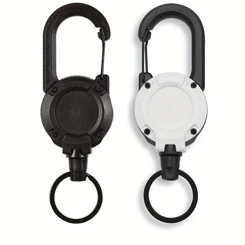 1/2/4pcs Retractable Keychain Badge Reels Heavy Duty Clip With Carabine