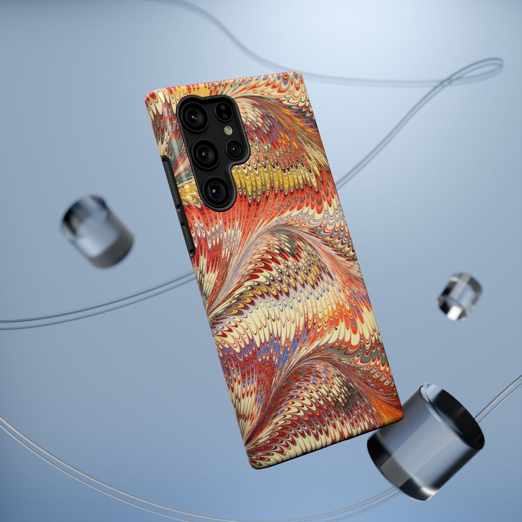 Rust and Gold Italian Vintage Marble Design Durable Phone Case for Apple + Samsung