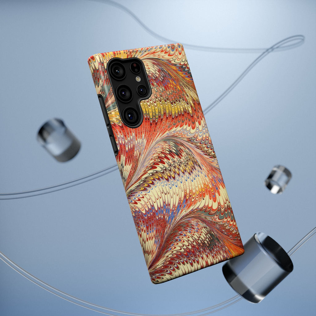 Rust and Gold Italian Vintage Marble Design Durable Phone Case for Apple + Samsung