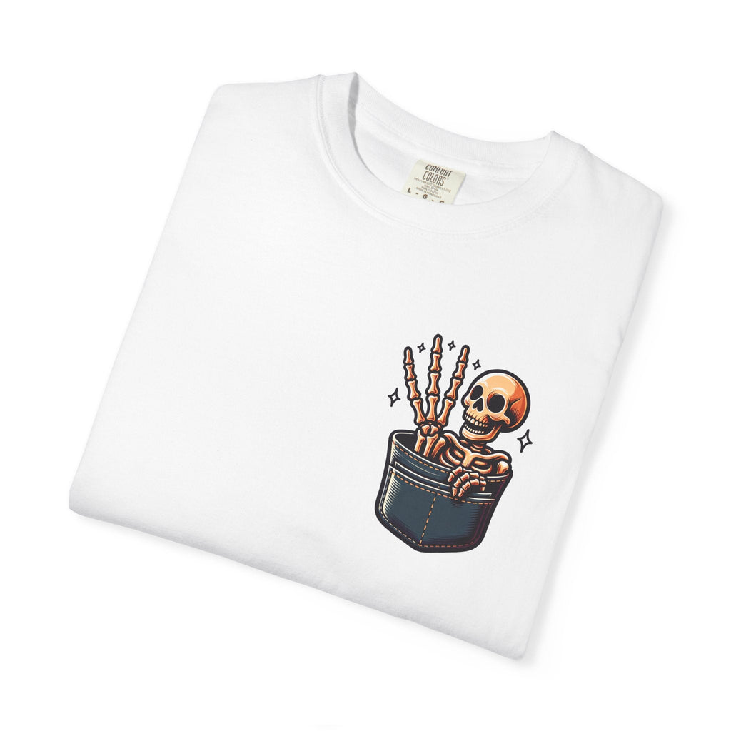 Funny T-Shirt - Skeleton In A Pocket Cotton Tee - DipaliZ