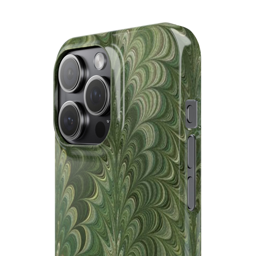 Green Marbled Phone Case