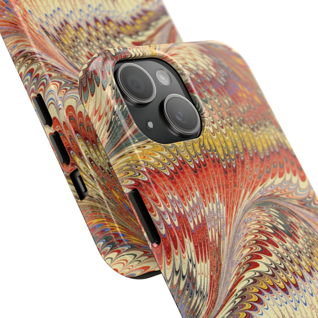 Orange, Rust and Gold Marble Italian Tough Phone Case — Durable Marbled Phone Case