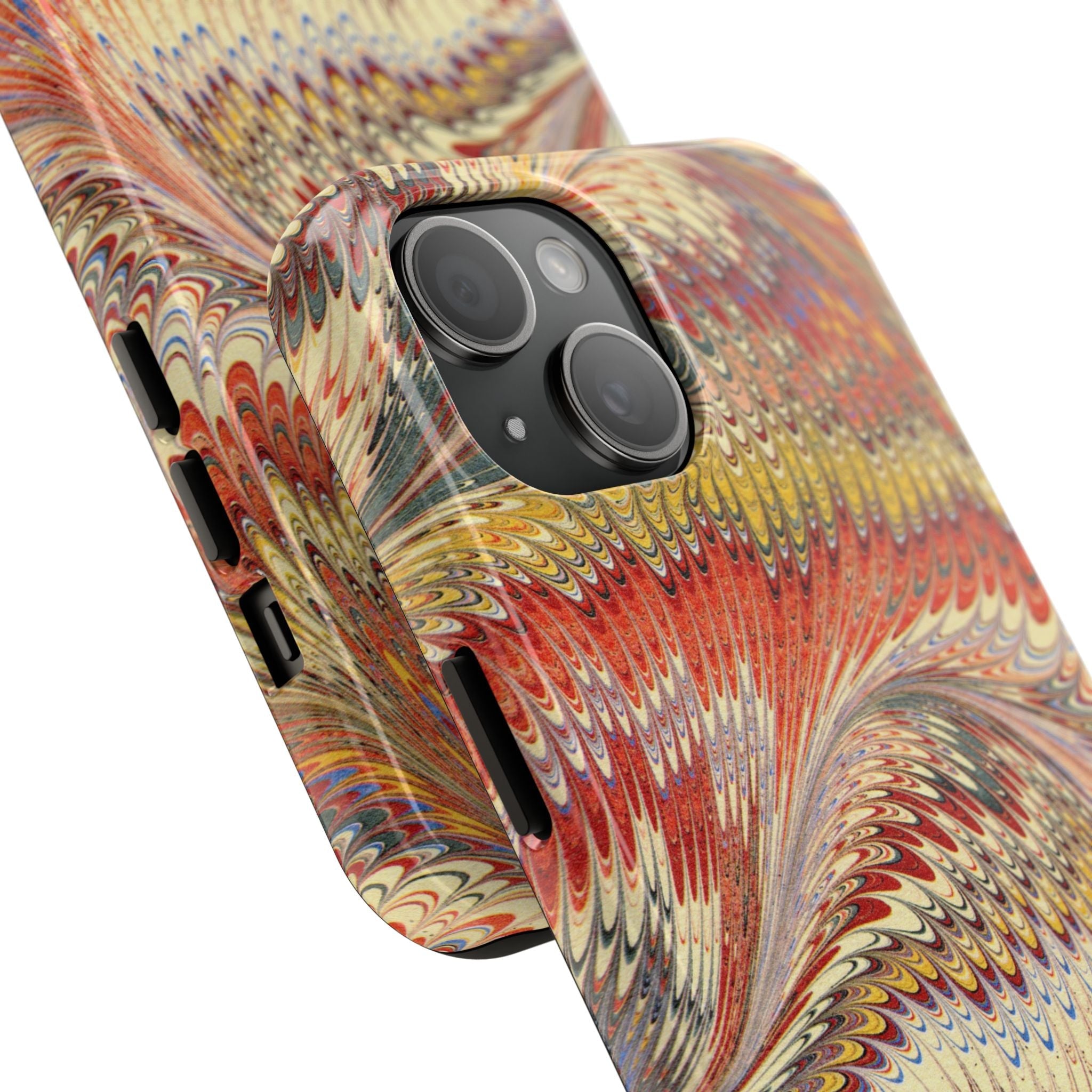 Orange, Rust and Gold Marble Italian Tough Phone Case — Durable Marbled Phone Case