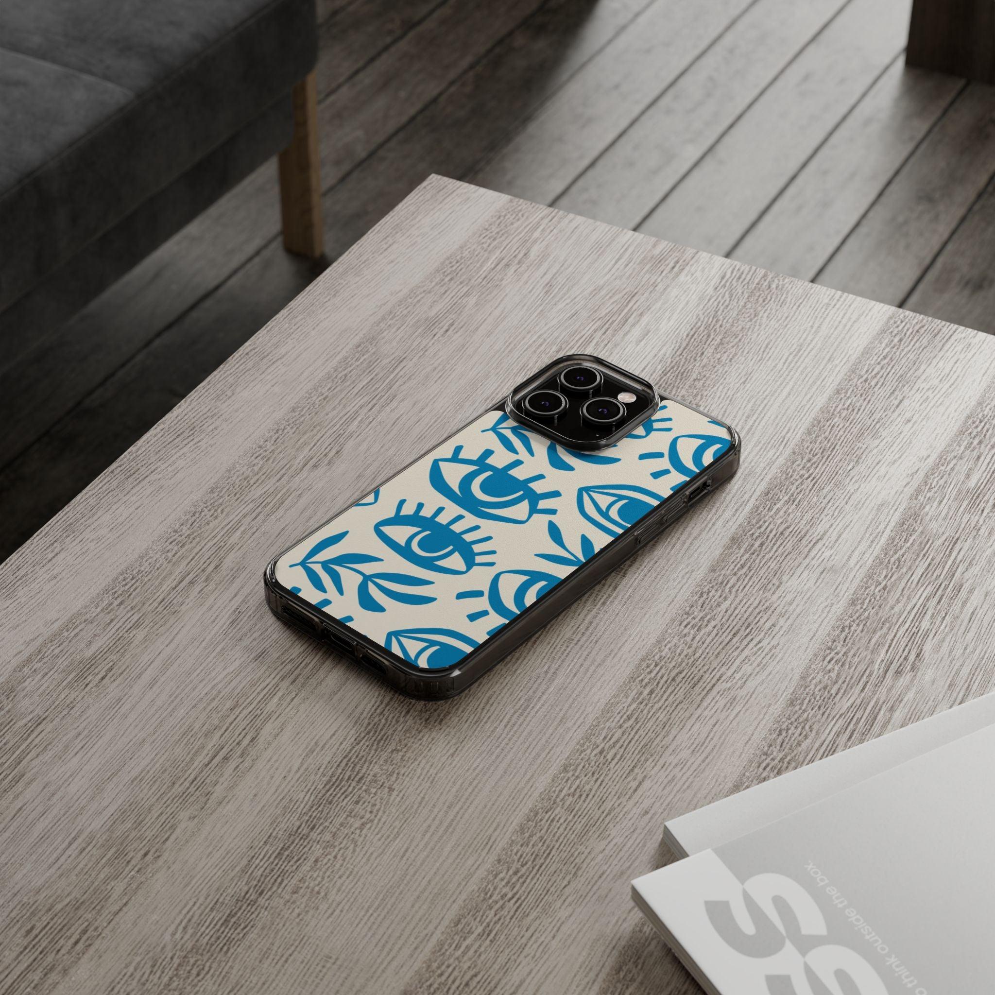 Eyes And Leaves  Pattern Clear Cases