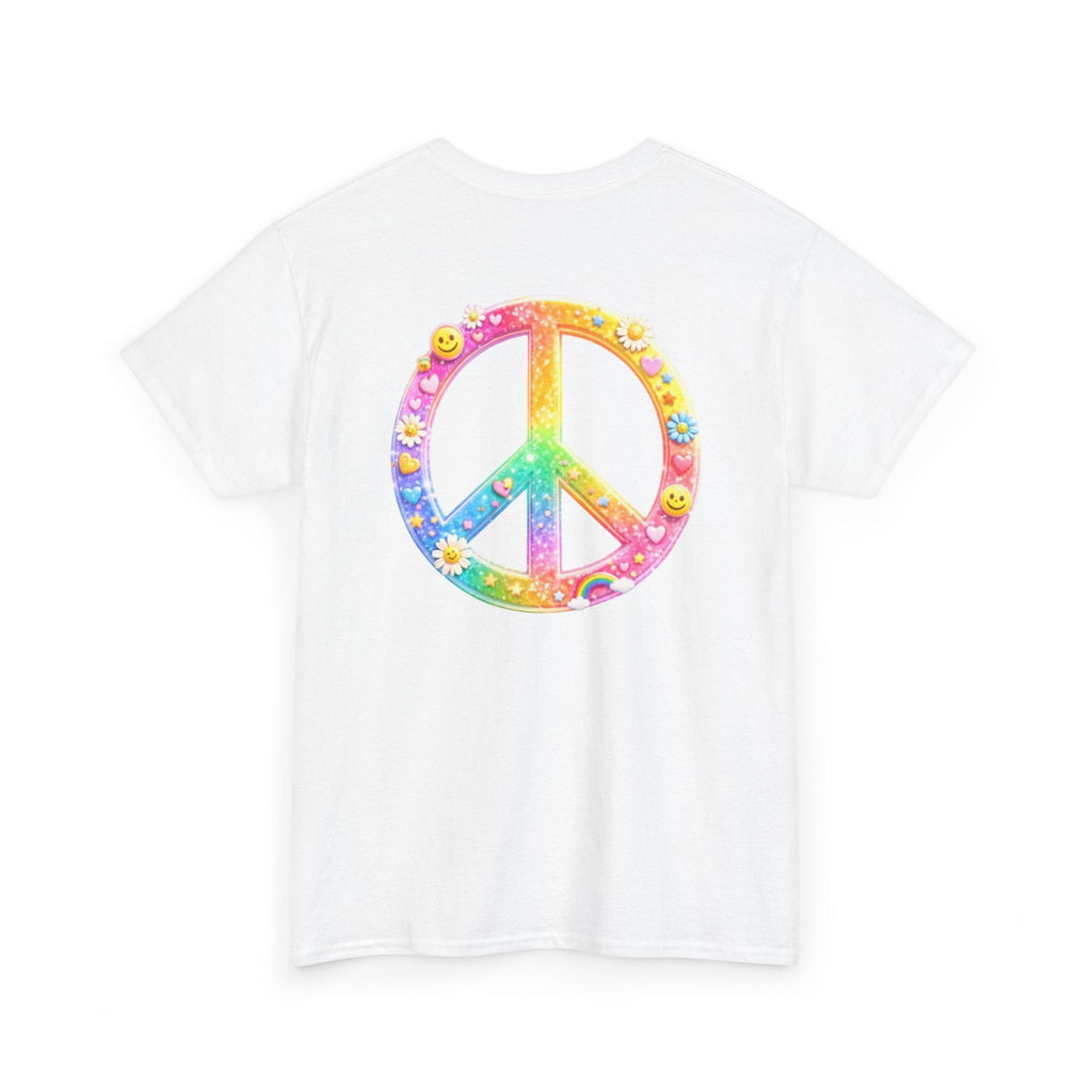 Peace Sign T-Shirt — Rainbow Smiley Hippie Tee
