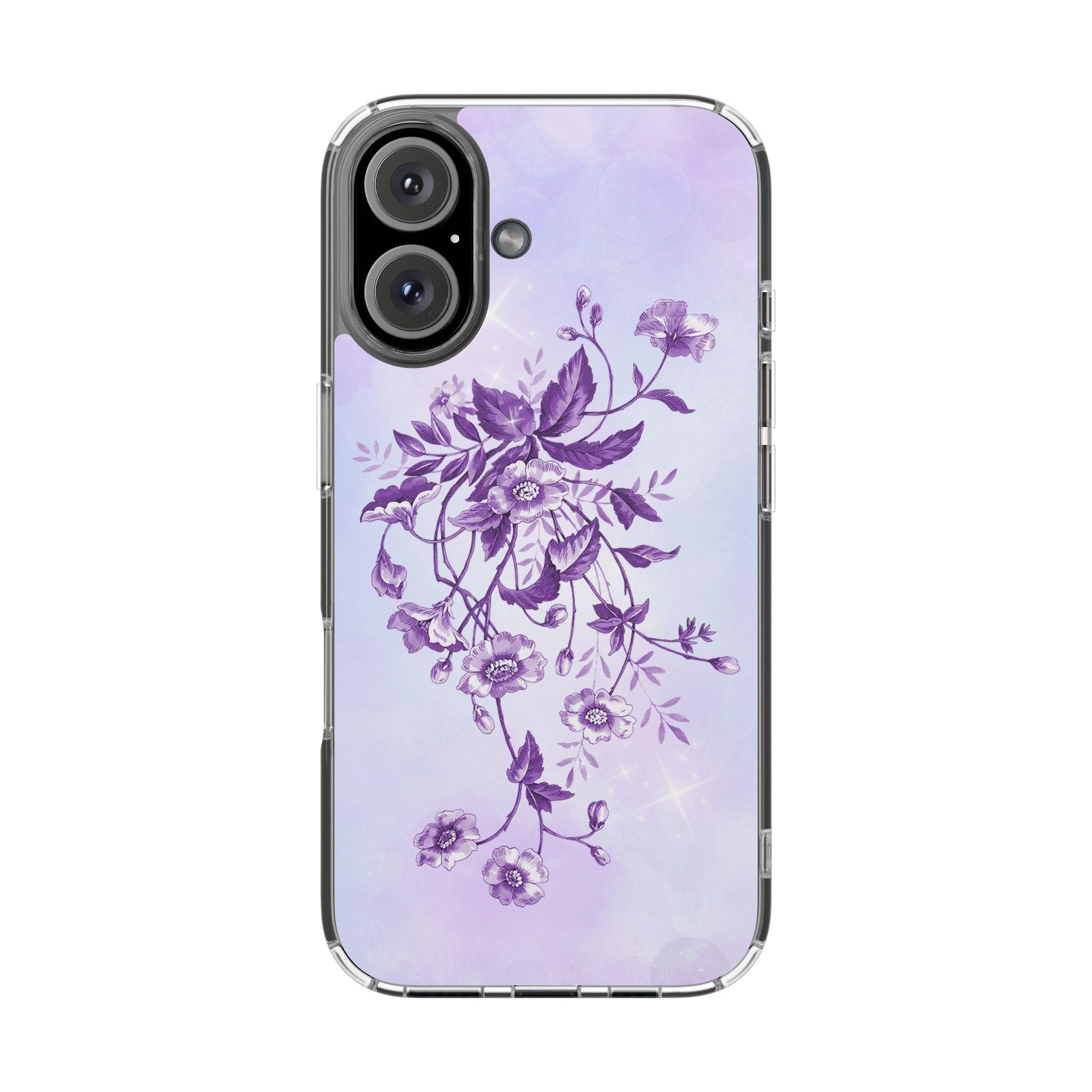 Floral design In Purple Clear Cases