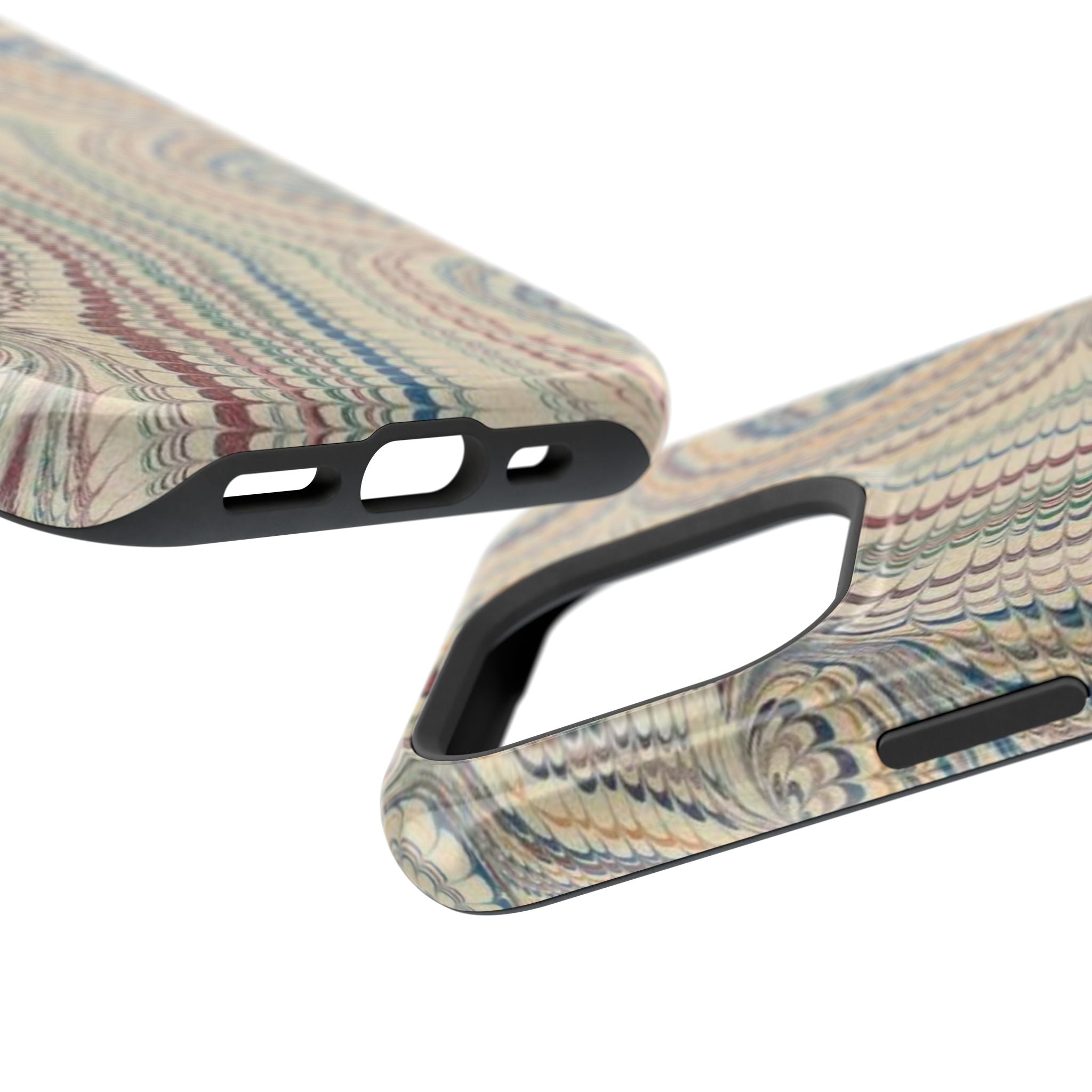 Italian Beige & Blue Marble Phone Case — Impact-Resistant Durable Case for Apple & Samsung