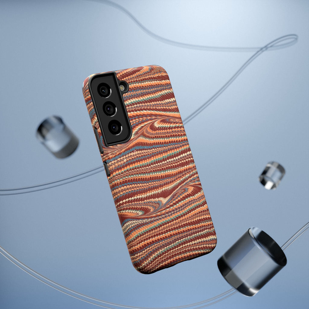 Neutrals Burgundy, Beige, Rust Hues Italian Vintage Marble Design Phone Case for Apple + Samsung