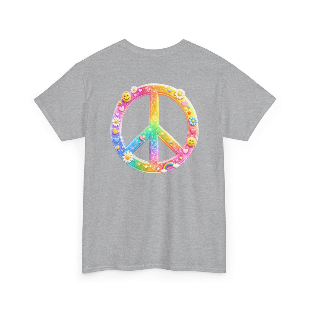 Peace Sign T-Shirt — Rainbow Smiley Hippie Tee