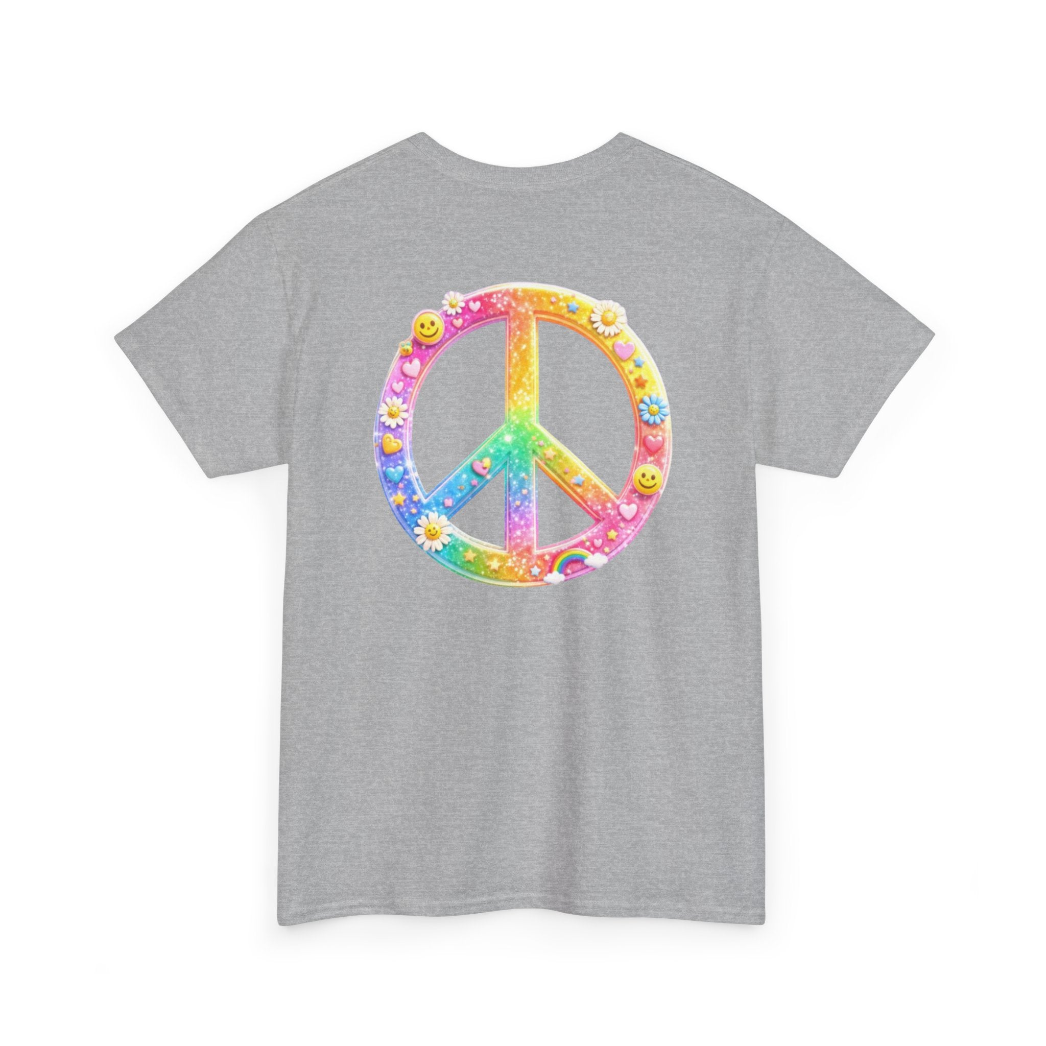 Peace Sign T-Shirt — Rainbow Smiley Hippie Tee