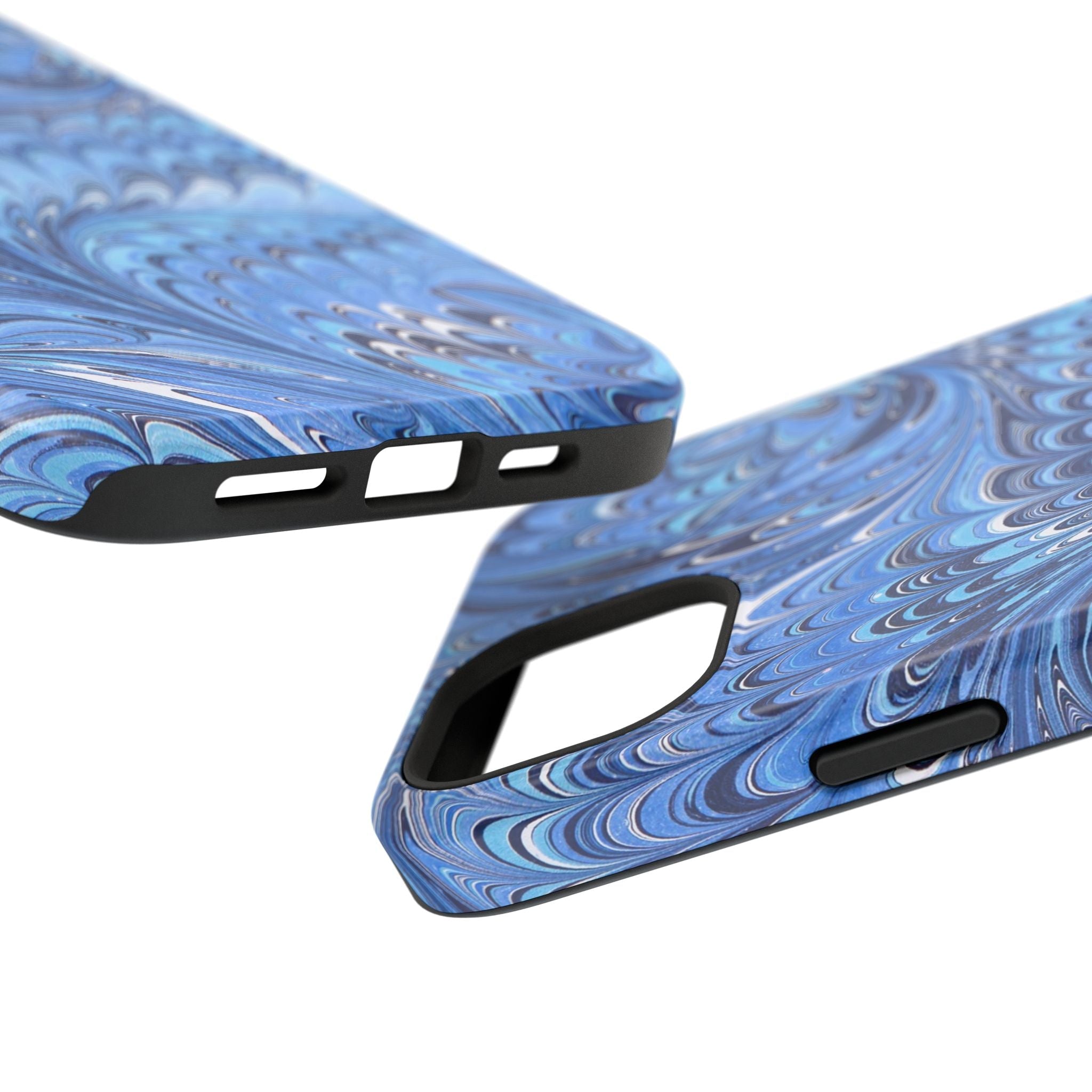 Blue Marbled Swirl Phone Case - Dual Layer Case