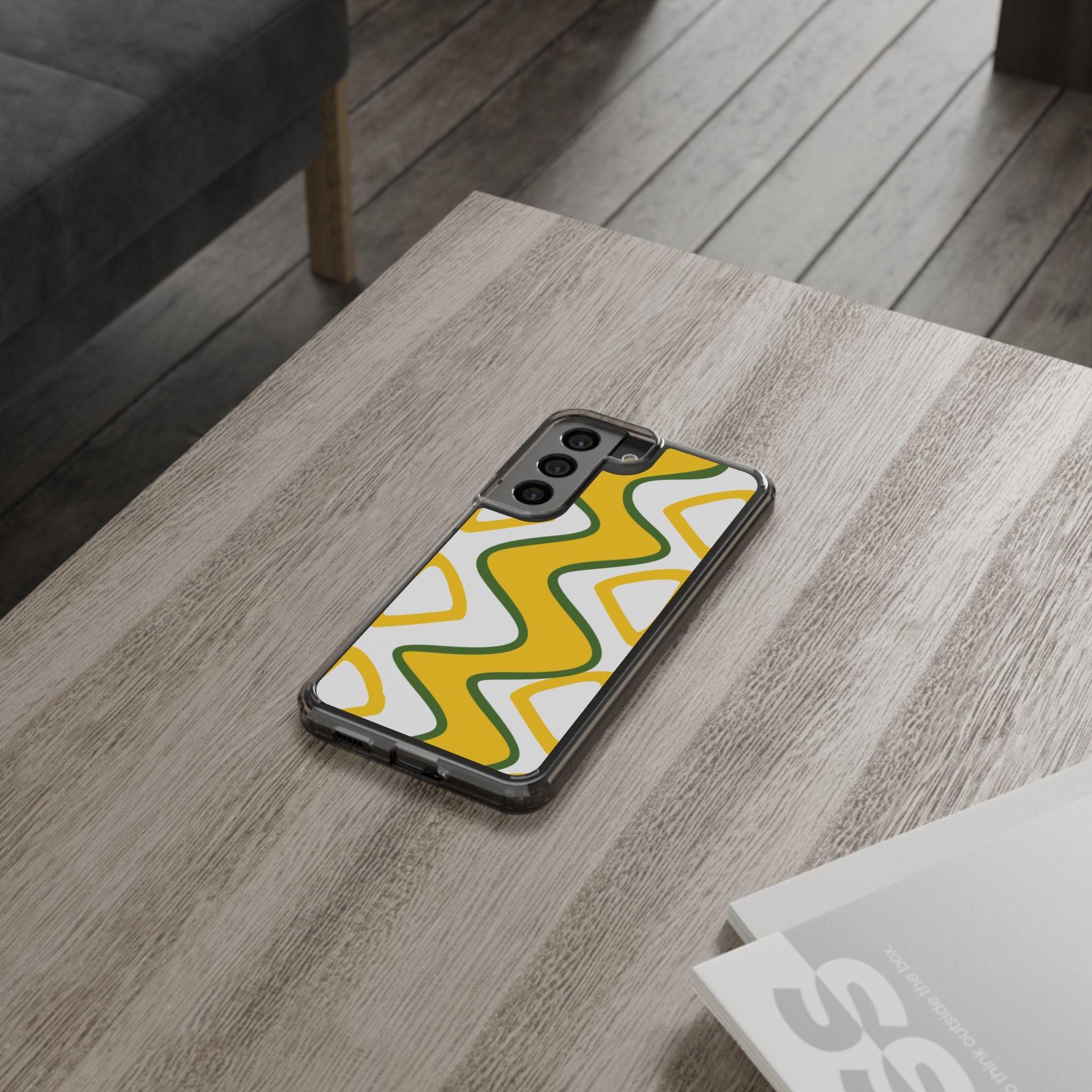 Bright Yellow Abstract With Shape Clear Cases