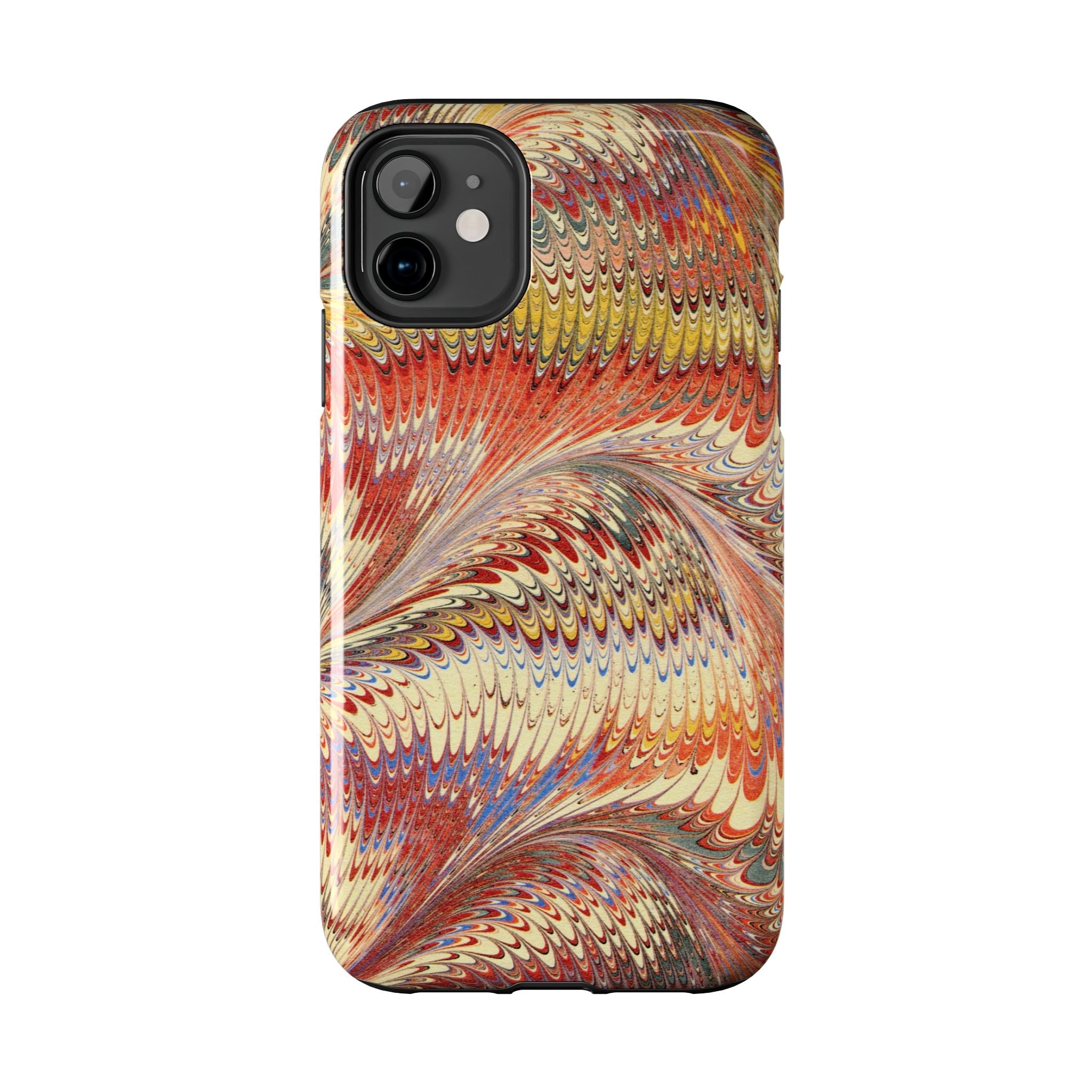 Orange, Rust and Gold Marble Italian Tough Phone Case — Durable Marbled Phone Case