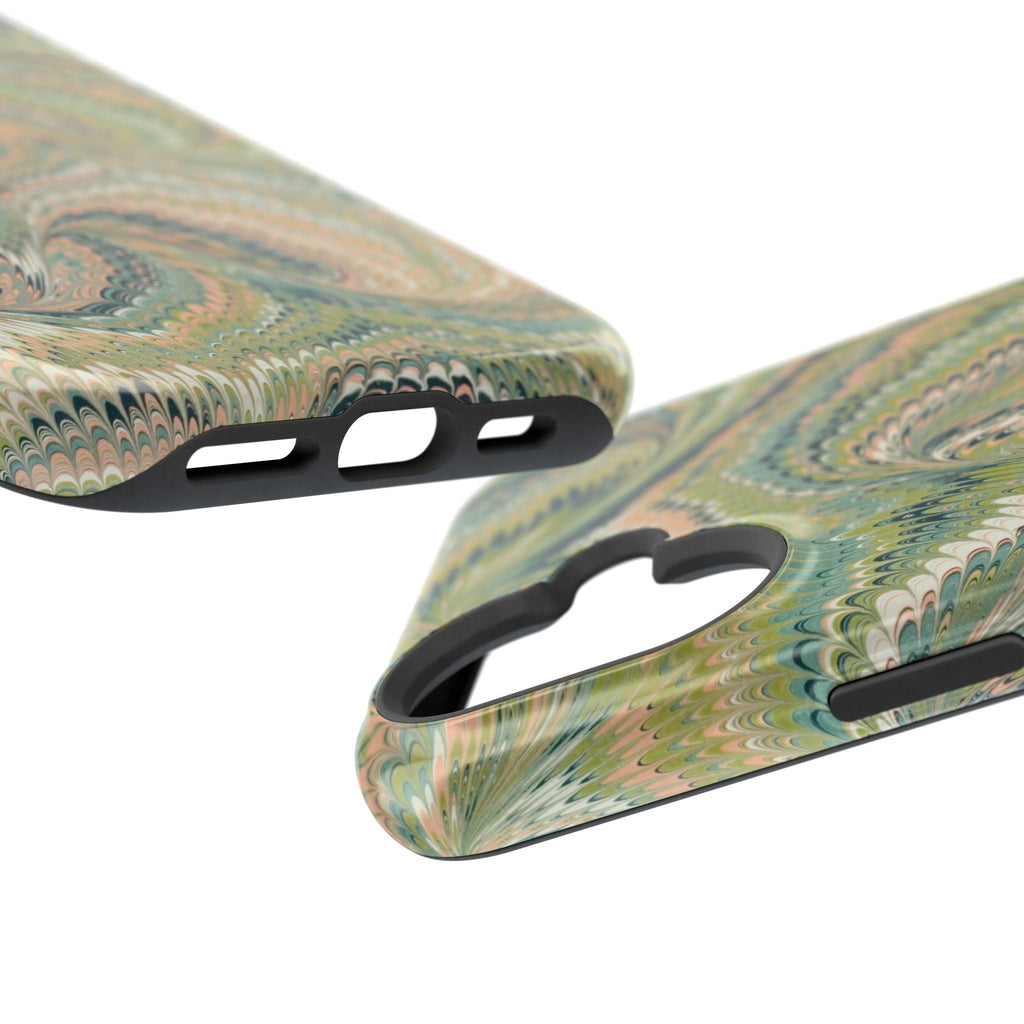 Green Pastel Italian Marble Design Magnetic MAG SAFE High Impact iPhone Cases