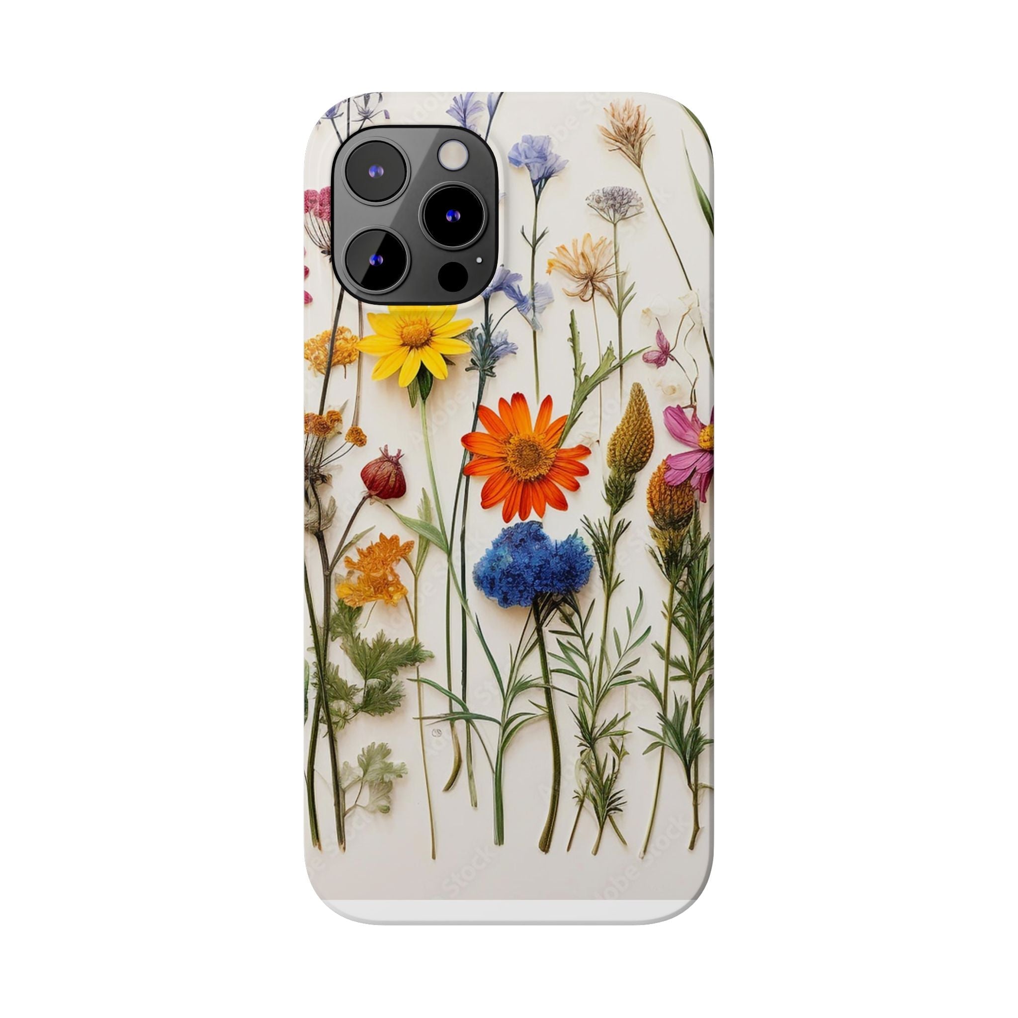 Floral Phone Cases, Slim Protective Cover, Pressed Flowers Design, iPhone 17 Case, Botanical Phone Accessories, Floral Theme Phone Case