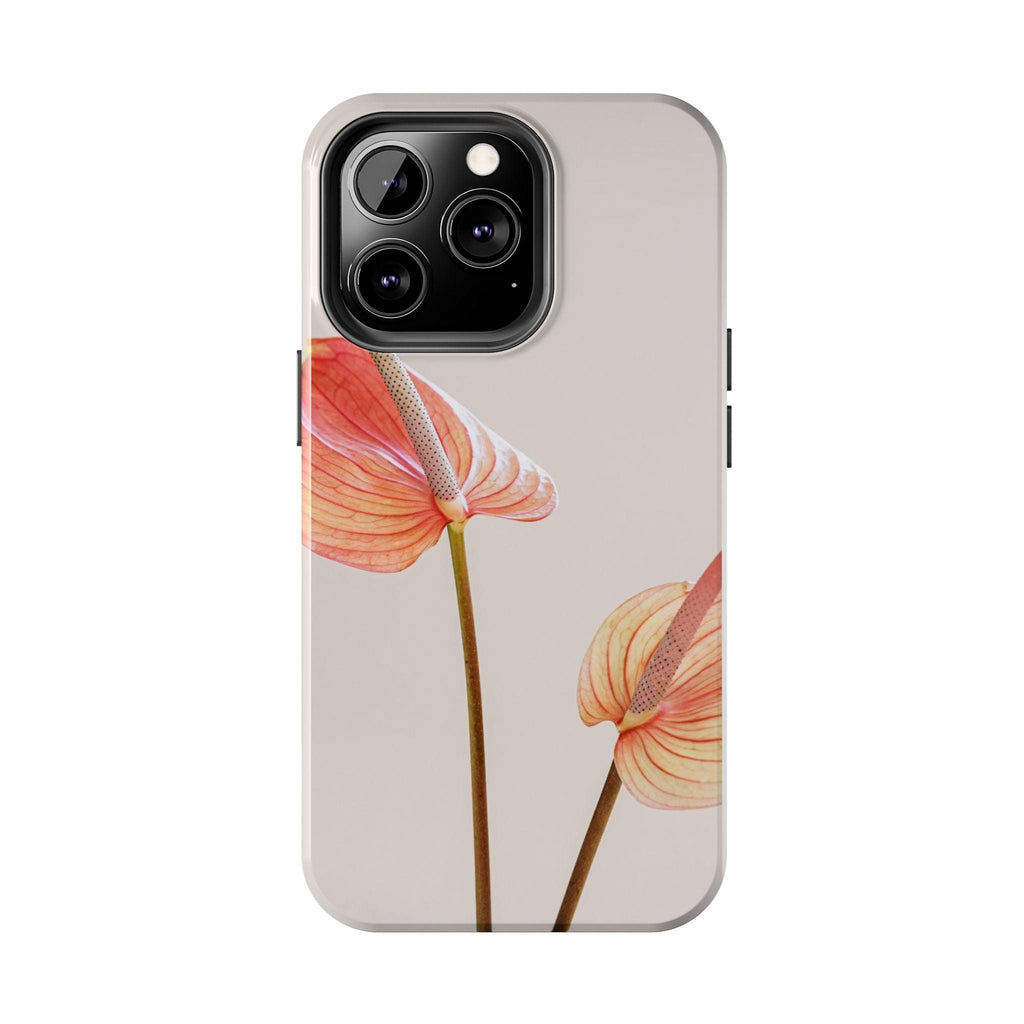 Orange Flower with Leaves Tough Phone Cases
