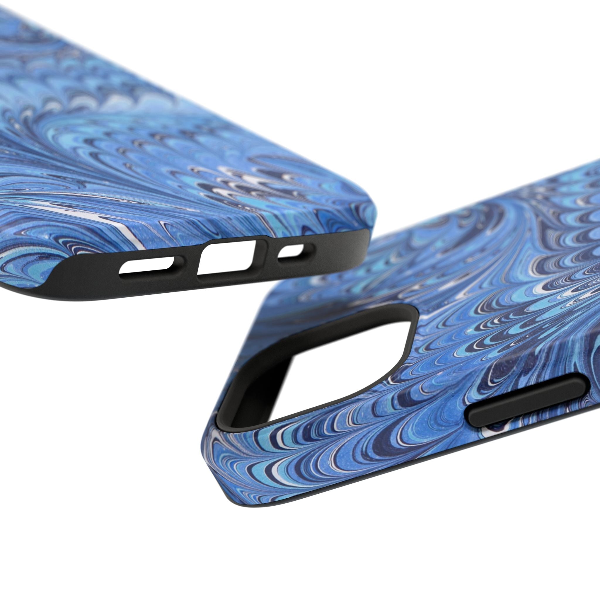 Blue Marbled Swirl Phone Case - Dual Layer Case