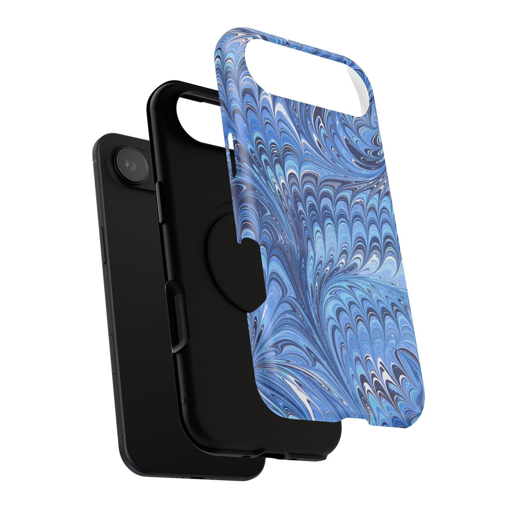 Blue Marbled Swirl Phone Case - Dual Layer Case